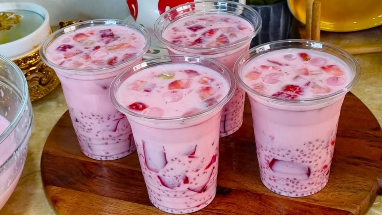 Viral Strawberry Sago drink Recipe/Ramadan special Strawberry sago drink recipe/Tapioca jelly drink 