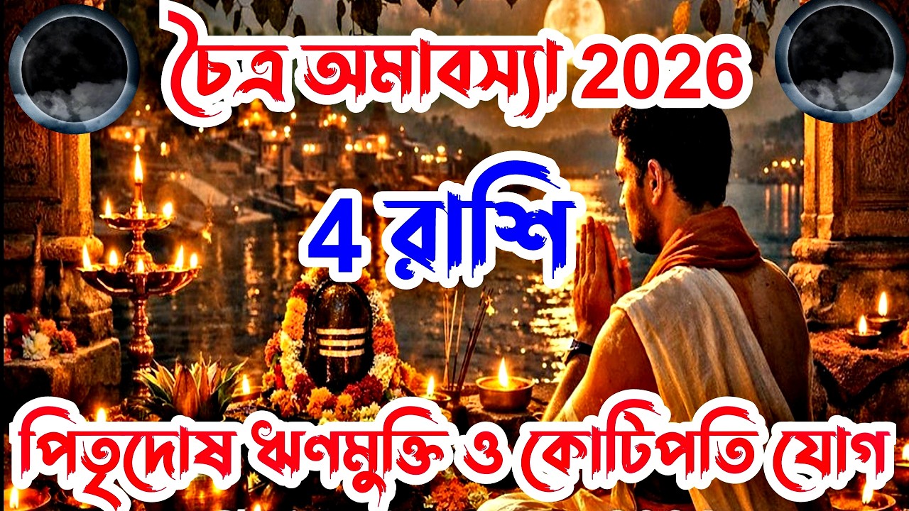 19 মার্চ 2026 চৈত্র অমাবস্যা 4 রাশি পিতৃ দোষ ঋণমুক্তি ও কোটিপতি যোগ।