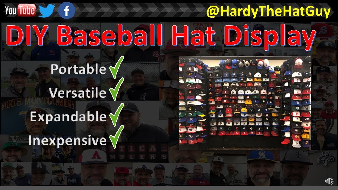 DIY Baseball Hat Display Rack