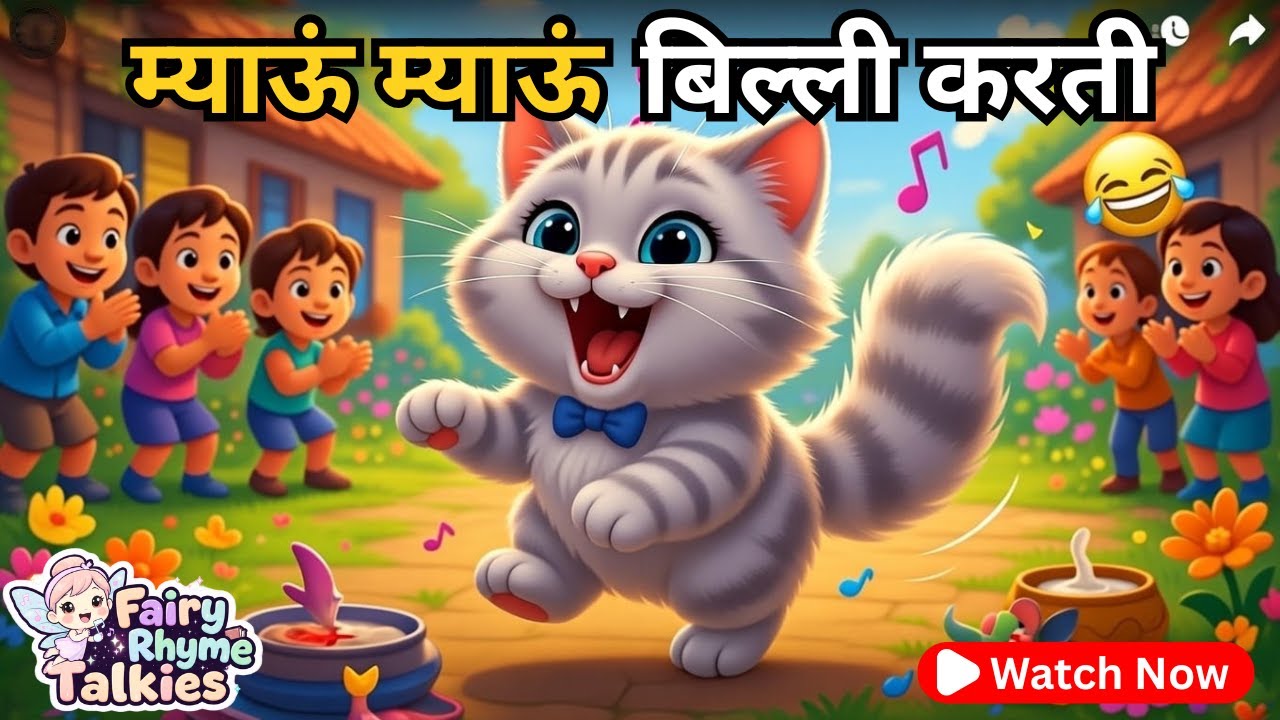 म्याऊ म्याऊ बिल्ली करती | Meow Meow Cat Rhyme for Kids 🐱😂 | FairyRhymeTalkies 