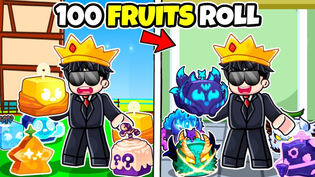 I Rolled 100 FRUITS in Blox Fruits Roblox!