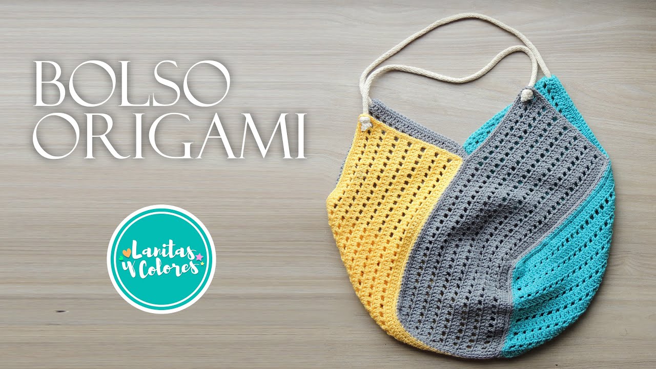 💯4 rectángulos para TEJER este bolso a crochet con puntos básicos paso a paso | Lanitas y Colores