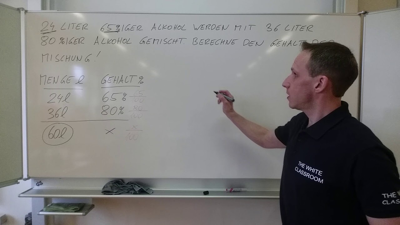 MISCHUNGSAUFGABE 8 - MISCHEN von Alkohol mit verschiedenen KONZENTRATIONEN