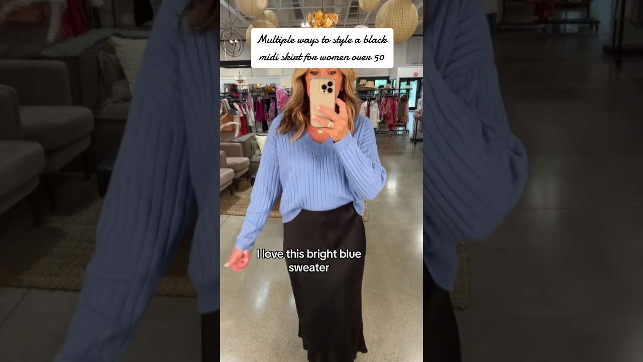 Elevate Your Style: Black Midi Skirt Ideas for Women Over 50 #fashionover50