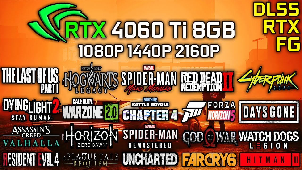 GeForce RTX 4060 Ti 8GB | Test in 20 Games | Ray Tracing & DLSS 3 | 1080p - 1440p & 4K Detailed Test