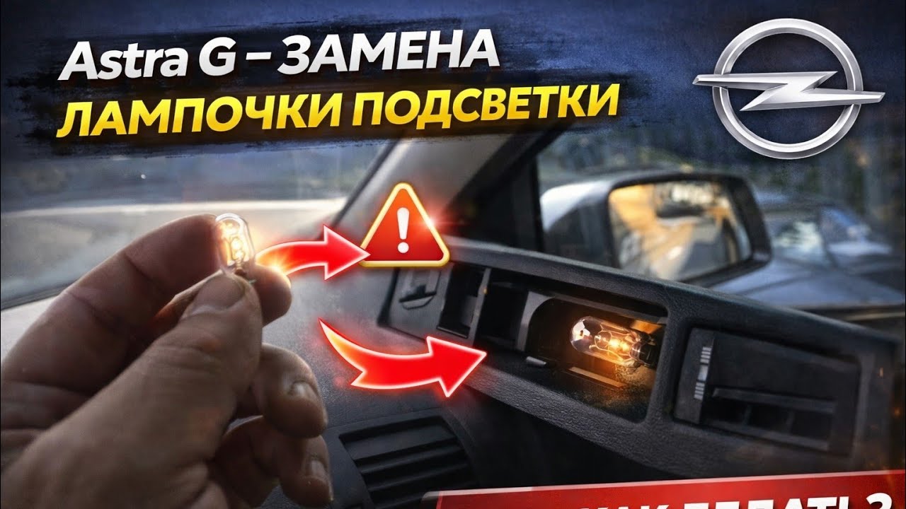 Astra G - Замена лампочки подсветки