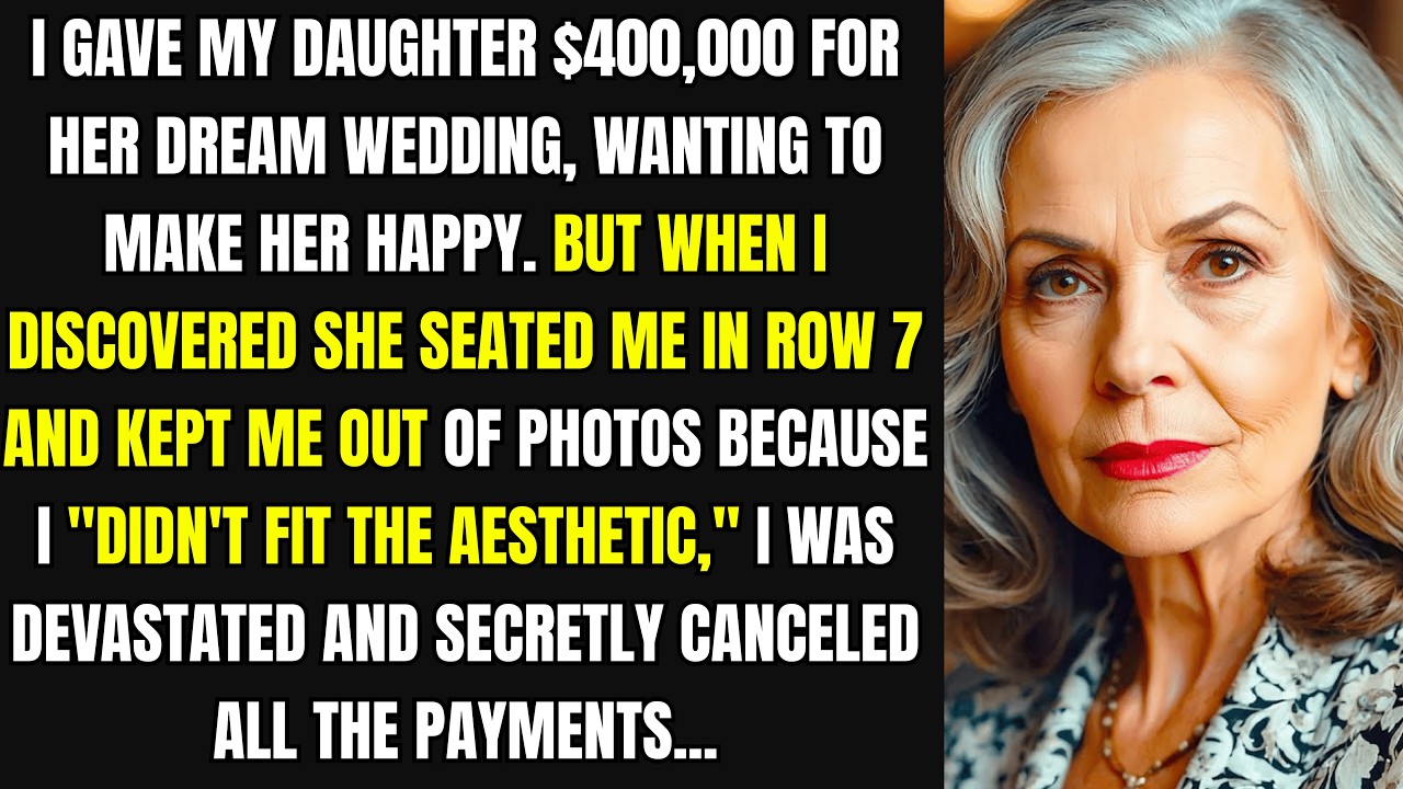 I Canceled My Daughter's $400K Wedding After She Seated Me in Row 7. She Said I Didn't Fit...
