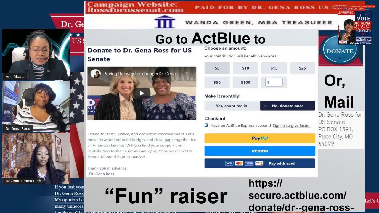 Ross for US Senate MO 2022 Campaign “Fun” raiser  with Devione Branscumb & Style Vs Fashion