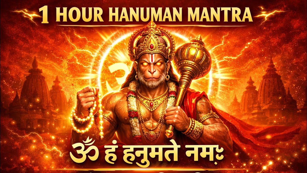 1 Hour Powerful Hanuman Mantra | ॐ हं हनुमते नमः | Hanuman Mantra Chanting for Strength & Protection