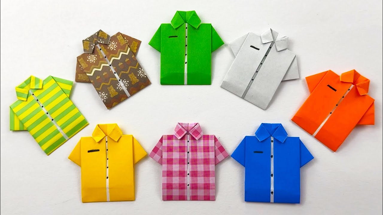 【簡単折り紙】 １枚でシャツの作り方👚How to make polo shirt#シャツ#कमीज#kemeja#父の日#ワイシャツ#셔츠#襯衫#折り方#おりがみ#origami#摺紙#종이#DIY