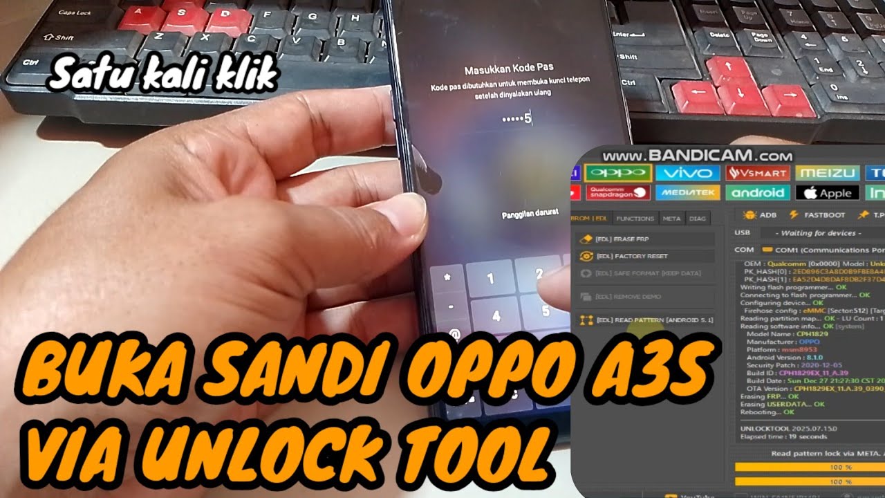 OPPO A3S LUPA SANDI // BUKA SANDI OPPO A3S VIA UNLOCKTOOL