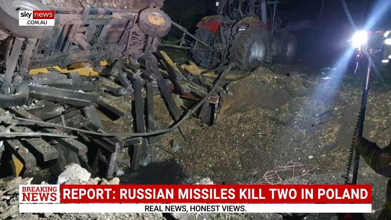 First images emerge of site where Russian missiles landed in Poland