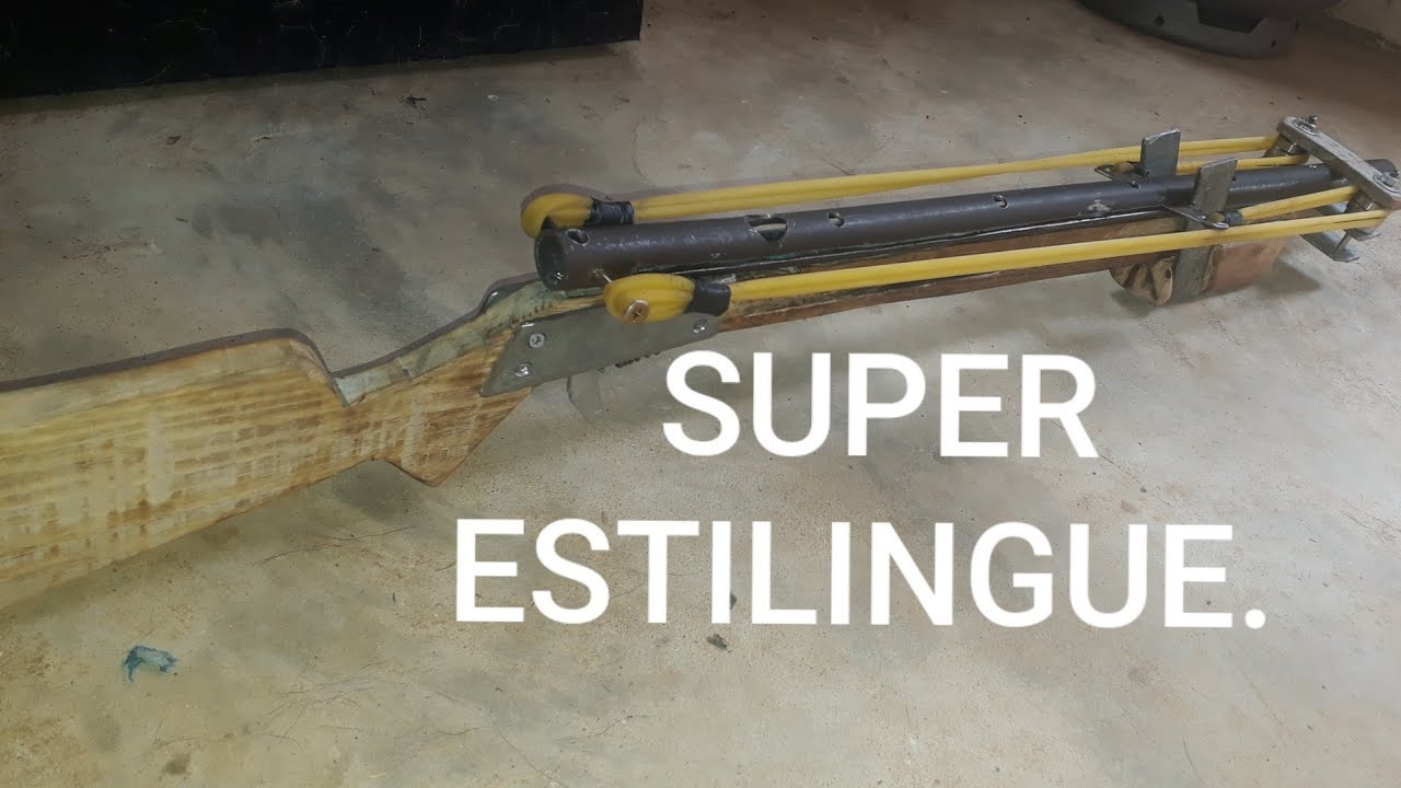 Estilingue rifle. (espingarda a elástico).