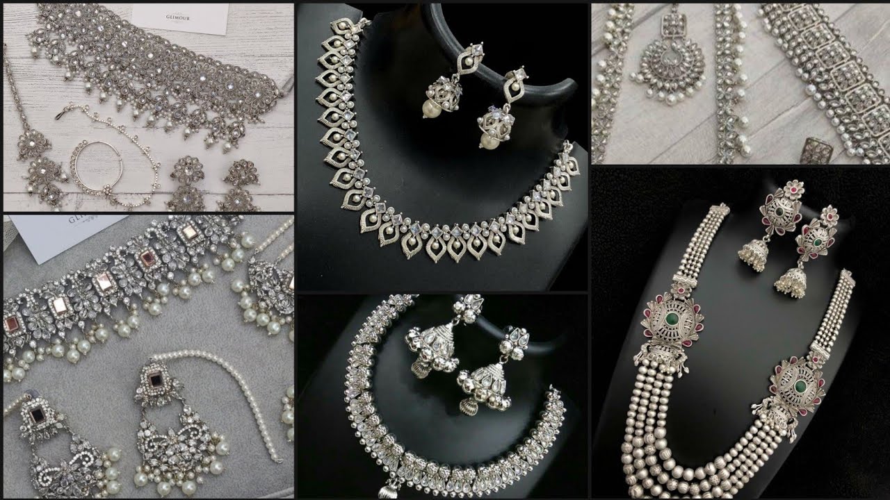 Silver stunning Necklace set design 2021