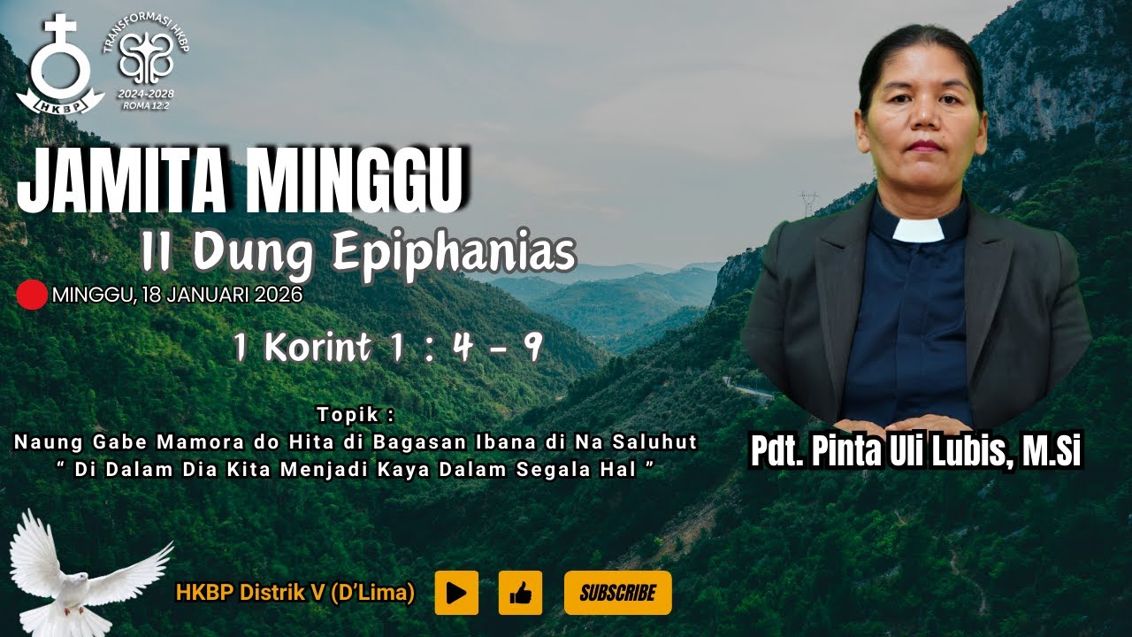 Jamita Minggu | 1 Korint 1 : 4 - 9 | Minggu, 18 Januari 2026
