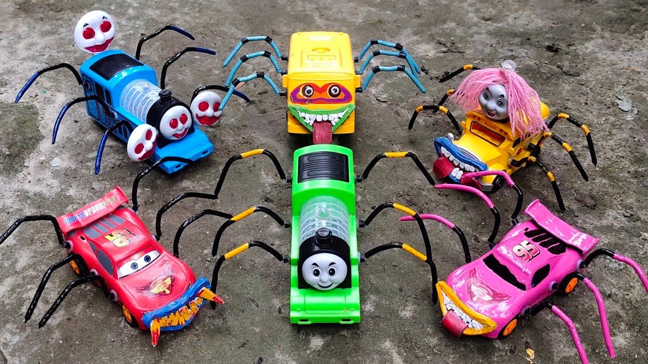 Upgrade RC Lightning McQueen Laba-laba, Kereta Api Hantu, Mobil Laba-laba, Thomas and Friends #08