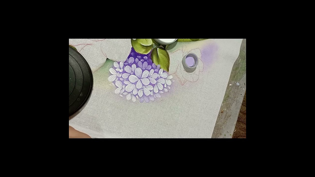 como pintar flor hortência para iniciantes simples e fácil