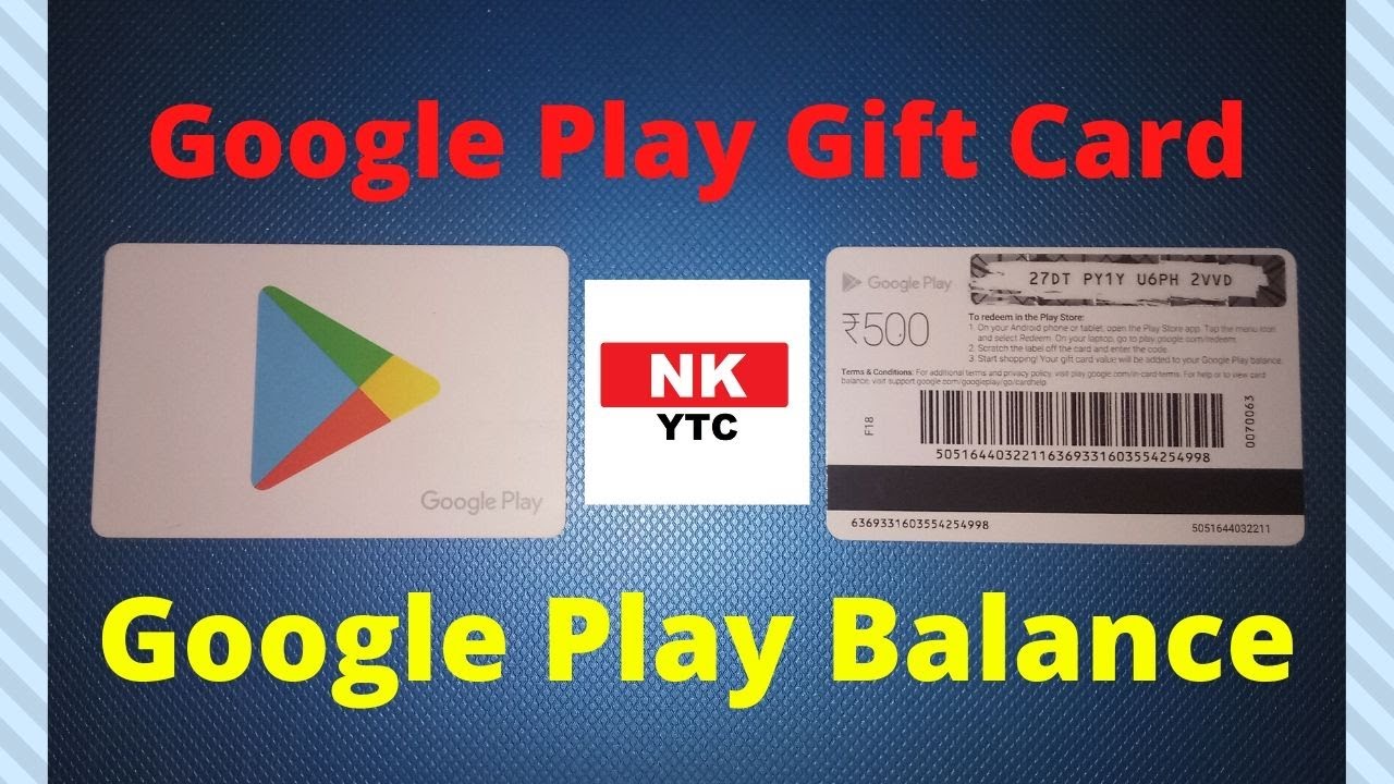How To Add Google Play Balance | Google Play Balance Gift Card | NK YTC