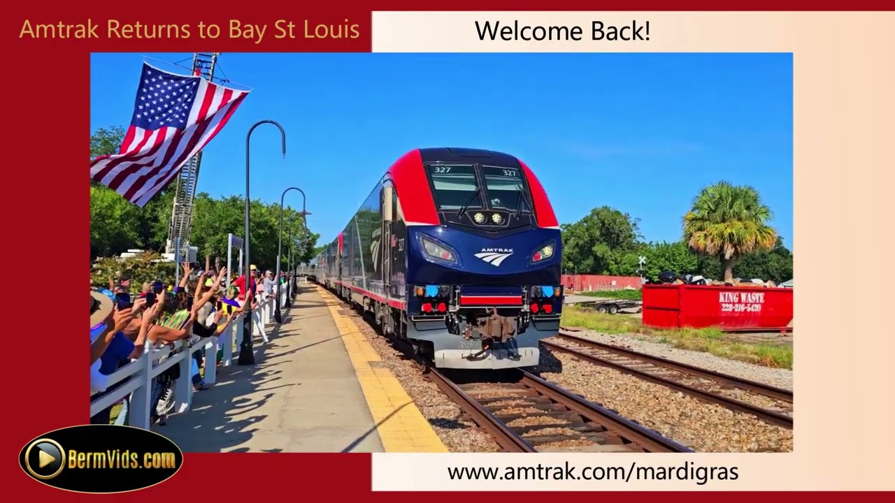 Amtrak Mardi Gras Service Returns to Bay St Louis August 16, 2025 and BermVids was there!