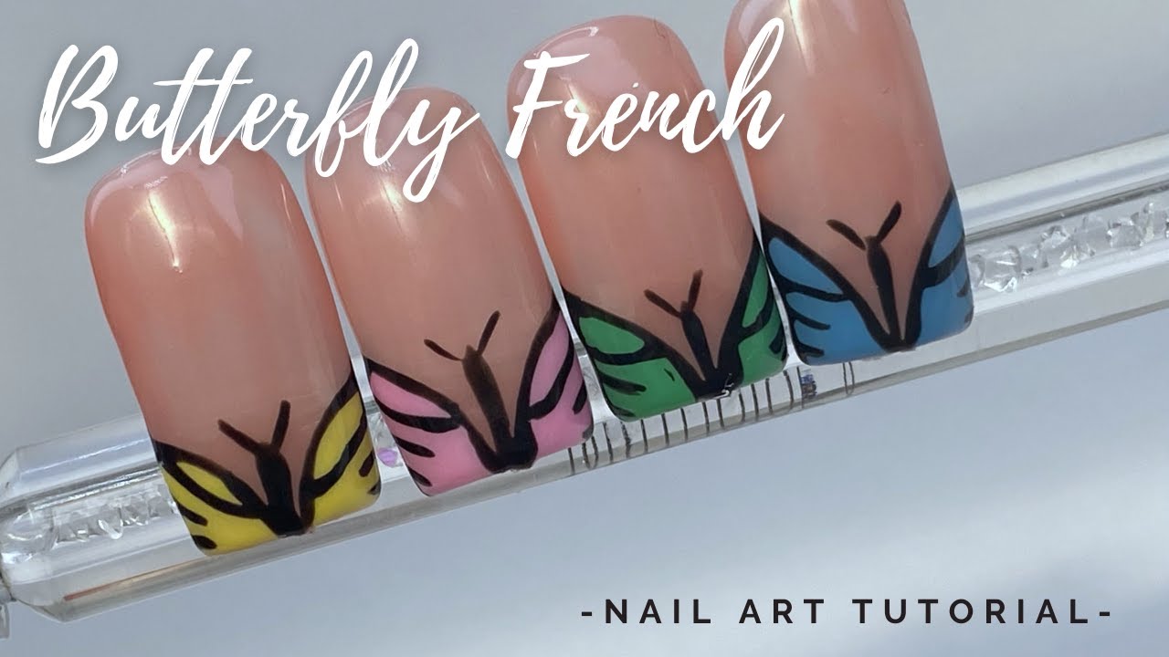 Butterfly French Tips | French Manicure With A Twist | Different French Nail Ideas