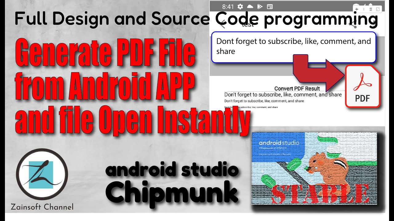 #9. Android Tutorials - Generate a PDF file from Android App and file open instantly