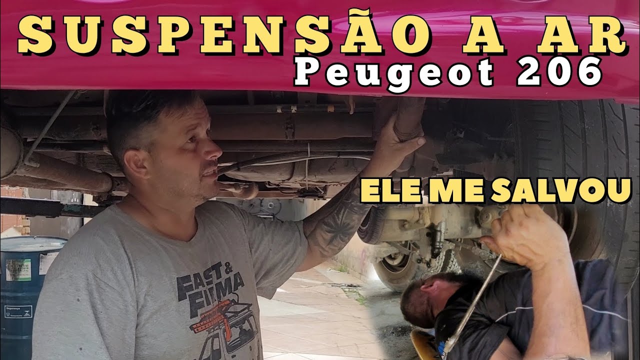 FAÇA VOCÊ MESMO - COLOCANDO SUSPENSÃO A AR NO PEUGEOT 206 EM CASA SOZINHO