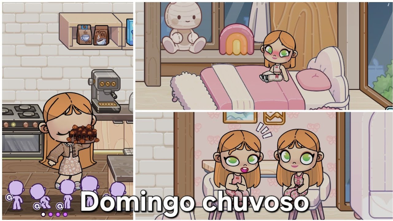 Rotina de um domingo chuvoso no Avatar world. 