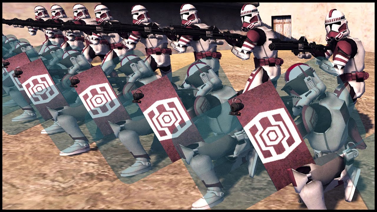 Clone Army uses PHALANX SHIELD WALL! - Men of War: Star Wars Mod Battle Simulator