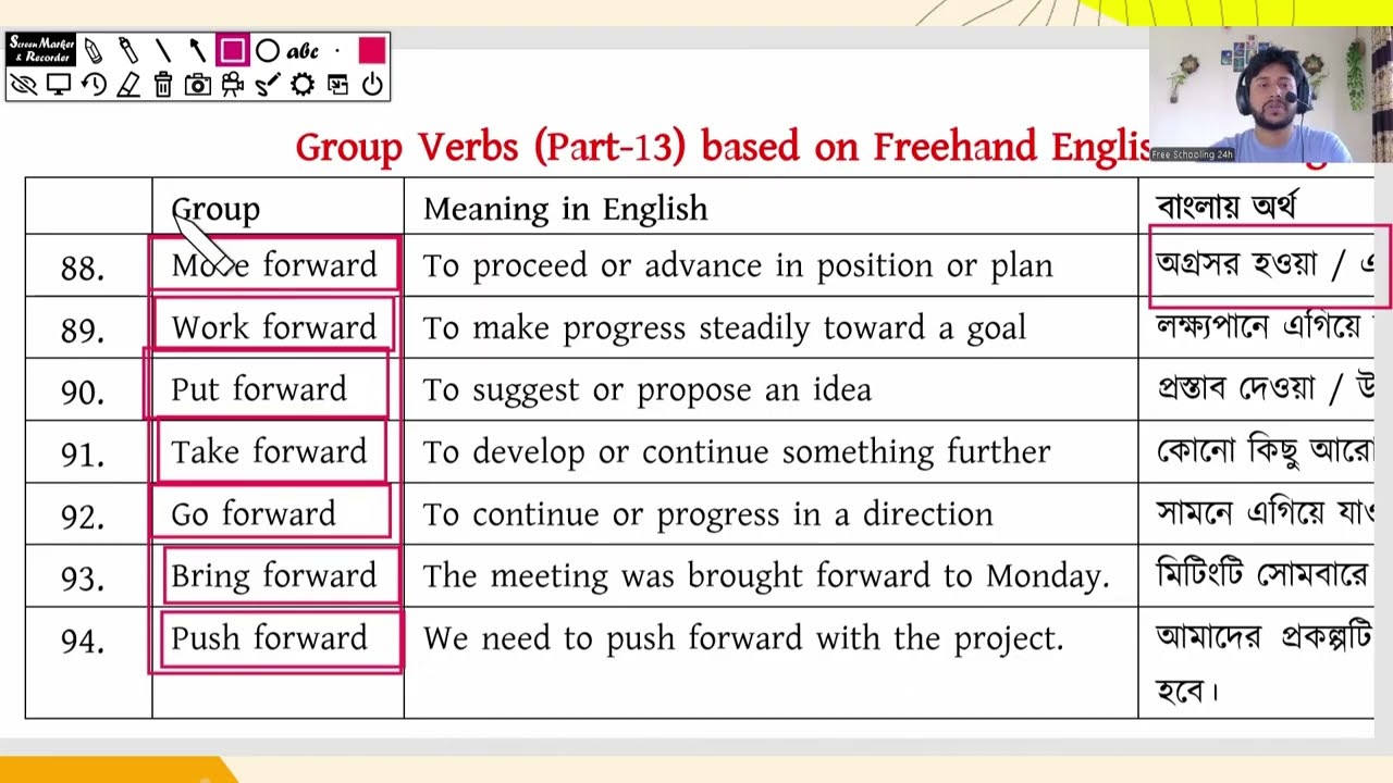 প্রতিদিন ইংরেজিতে লিখি।। Group Verbs।। Freehand English Writing। Reading Skills। Free Schooling 24h