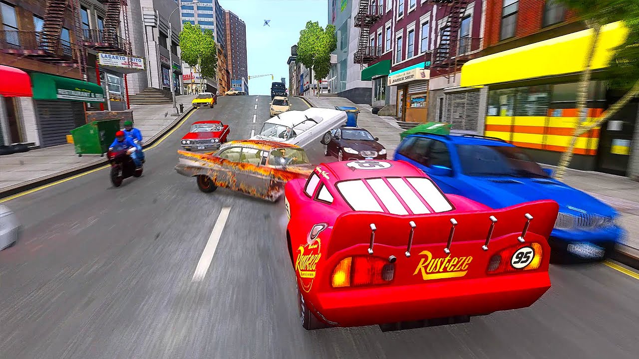 Crazy Lightning McQueen Crashes - GTA 4 Real Car Crashes Ep.78