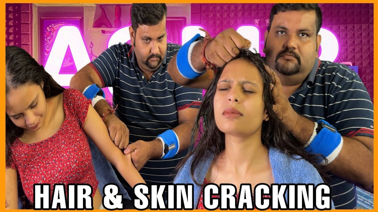 Female Hair Crackings | Skin cracking Head Massage | Fire massage by SHAMBOO