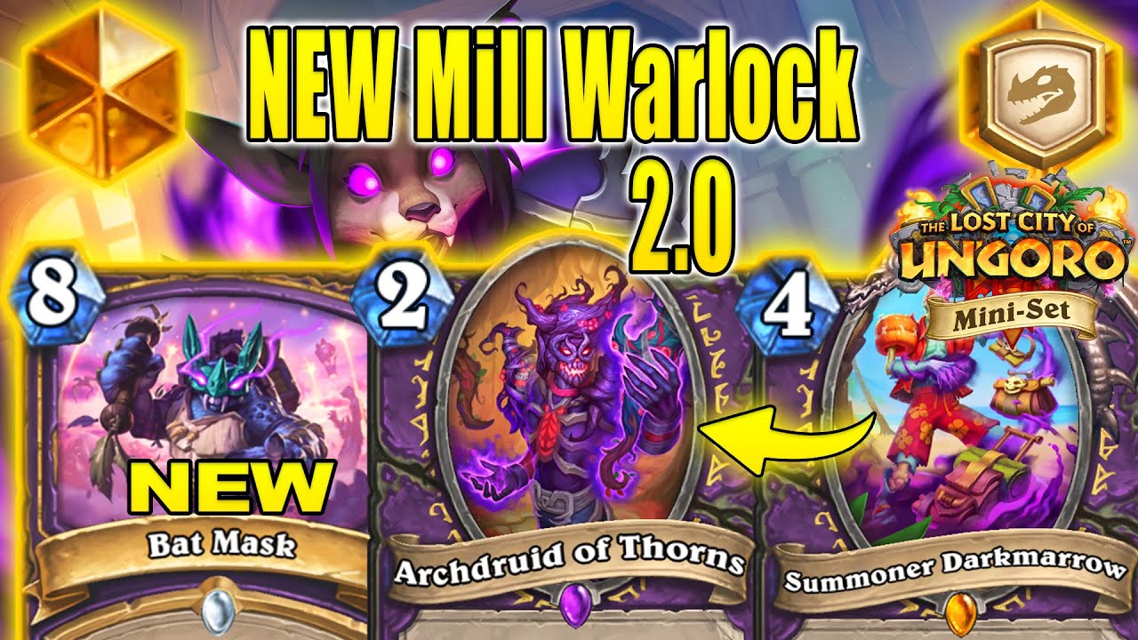 Mill Warlock 2.0 Deck Has Infinite Armor And Cards! The Lost City of Un'Goro Mini-Set | Hearthstone
