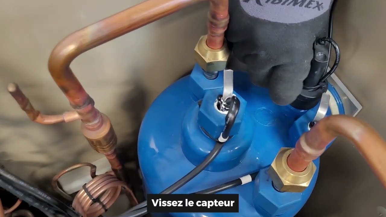 Changement du capteur de débit d'eau (flow switch) d'une PAC piscine.