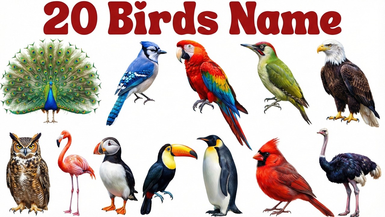 Learn Birds Name in Hindi & English for Children | पक्षियों के नाम सीखें