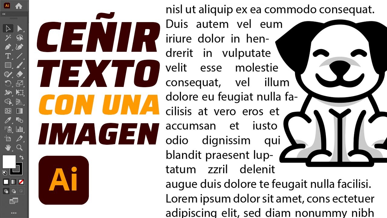 Cómo CEÑIR TEXTO en adobe illustrator // ceñir texto a una imagen // técnica de diseño gráfico