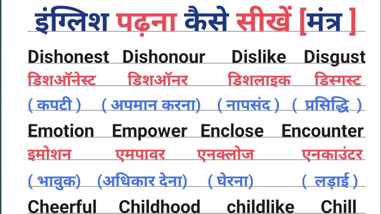 आसानी से अंग्रेजी पढ़ना कैसे सीखें/ इंग्लिश पढ़ना कैसे सीखें/ English to Hindi translation sikhe