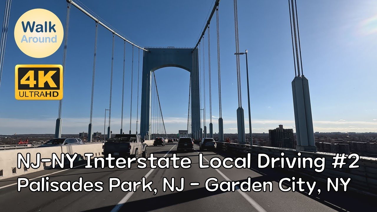 【4K60】 NJ-NY Local Driving: Palisades Park, NJ - Garden City, NY #2