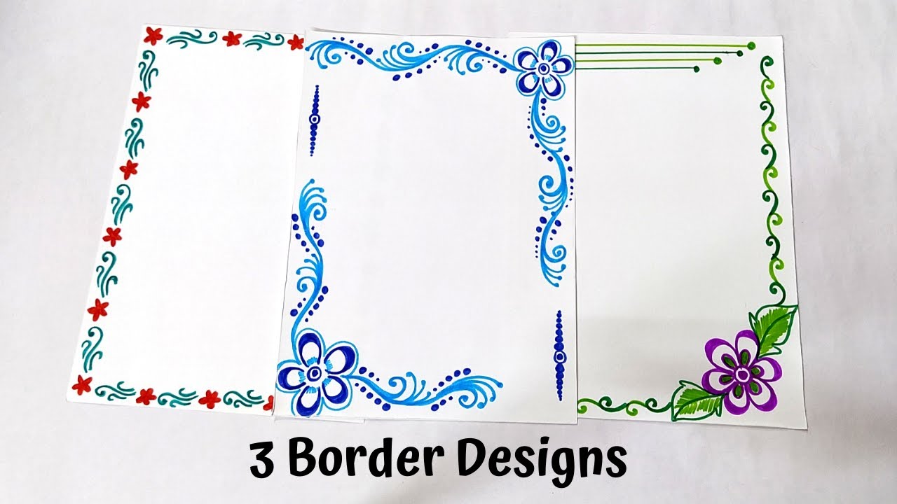 3 Border Designs/Border Designs for Project/Project File Decoration/Easy Border Designs