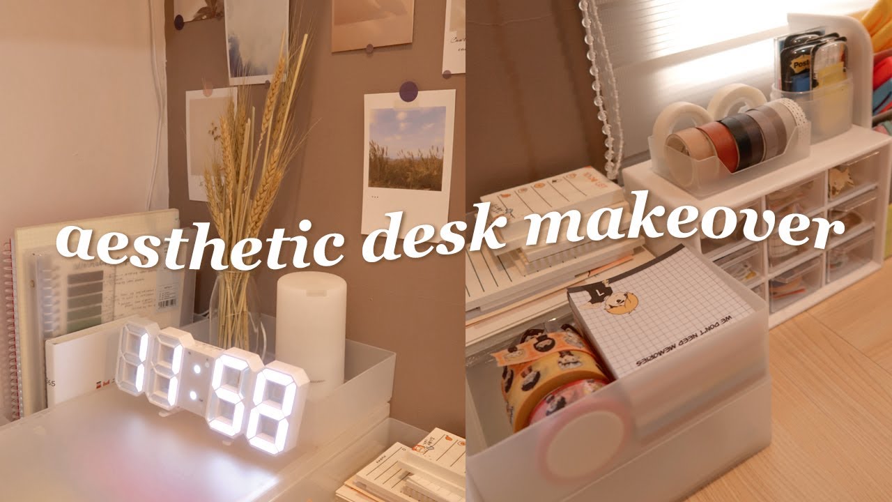 🍃aesthetic desk makeover + shopee finds 🏷📦