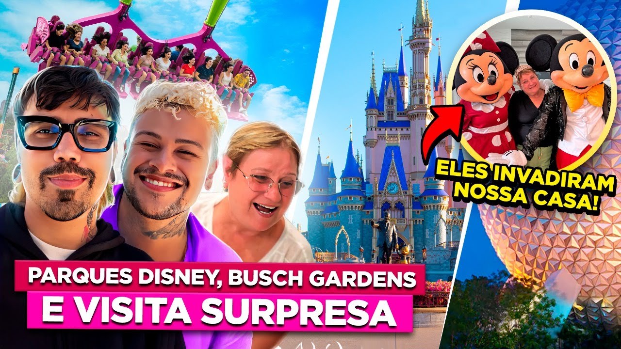 VLOG - PARQUES DISNEY, BUSCH GARDENS E VISITA SURPRESA | Diva Depress&atilde;o