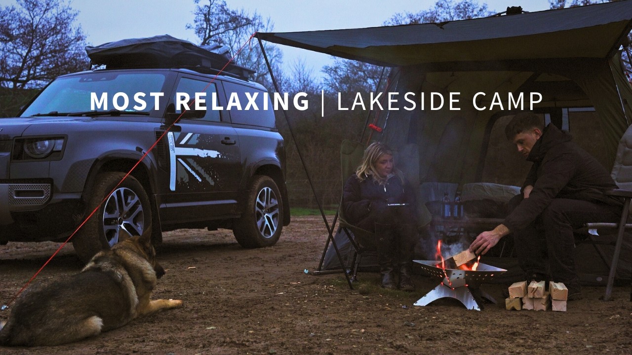 A Cozy LAKESIDE Camp | Defender, Firepit & Hot Tent | DOG