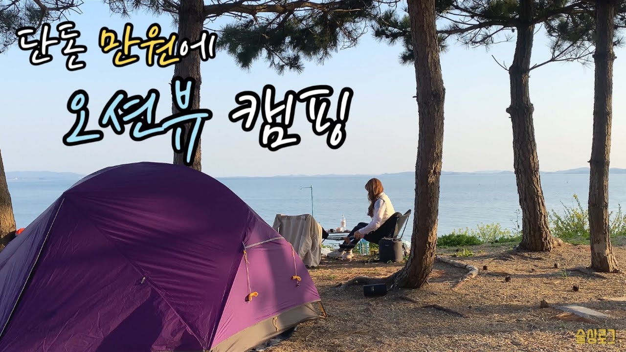 [술상로그] 단돈 만원에 오션뷰 캠핑?! 홍성 죽도에서 즐기는 봄맞이 섬캠핑, 삼겹살·볶음밥·공항칼국수에 소주 콸콸콸 | Camping vlog