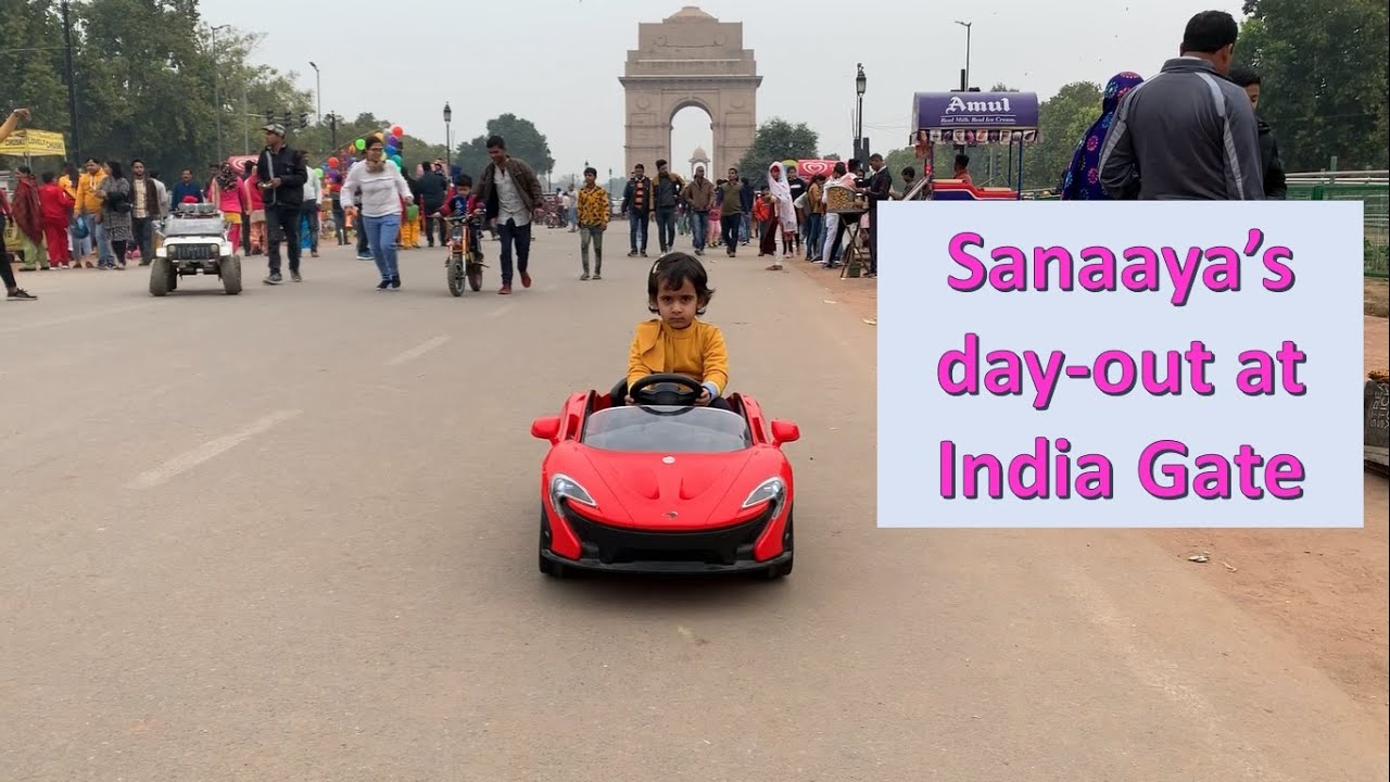 Sanaaya having lot of fun at India gate | Kids day-out