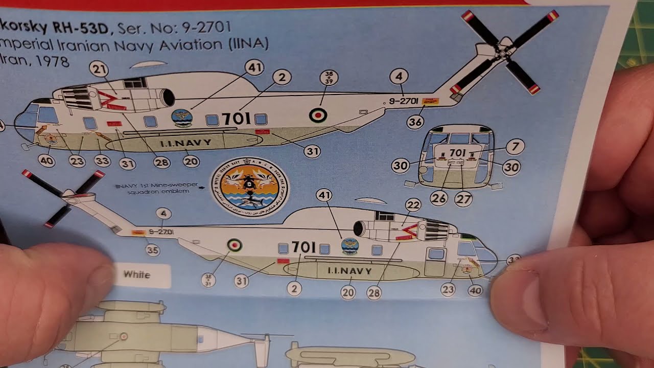 KMA-Modeller 1/72 Iranian Navy RH-53D Sea Stallion decal review.