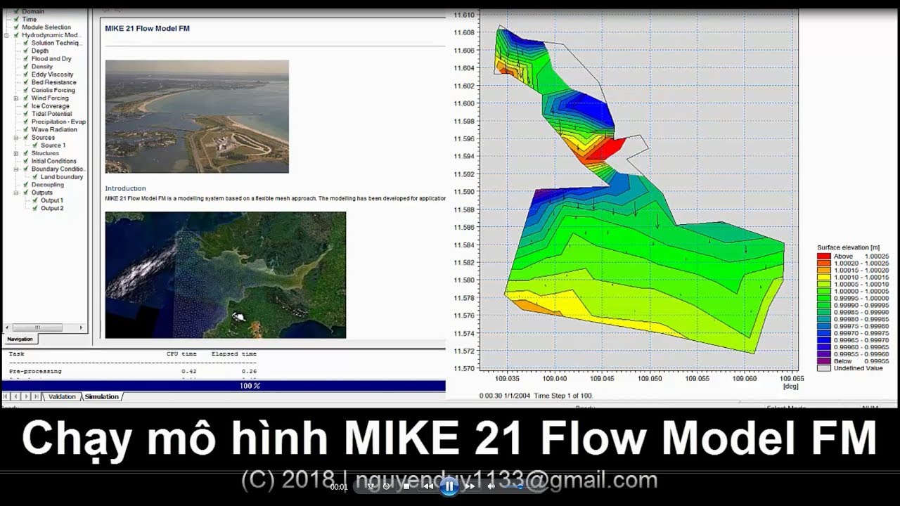 [MIKE] Chạy m&ocirc; h&igrave;nh MIKE 21 Flow Model FM (module thủy lực)
