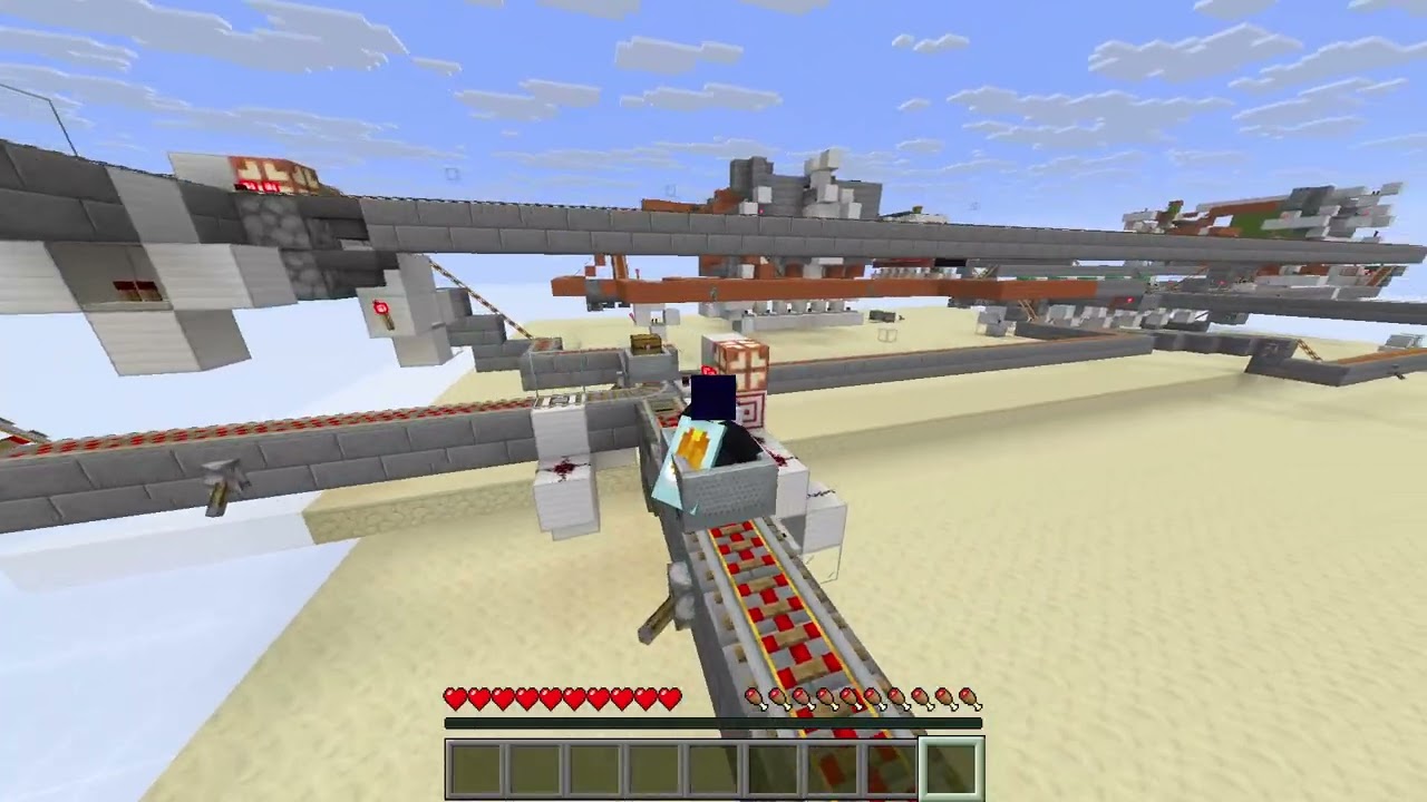 MINECRAFT Minecart Network with Stations & Auto-Routing: Demonstration