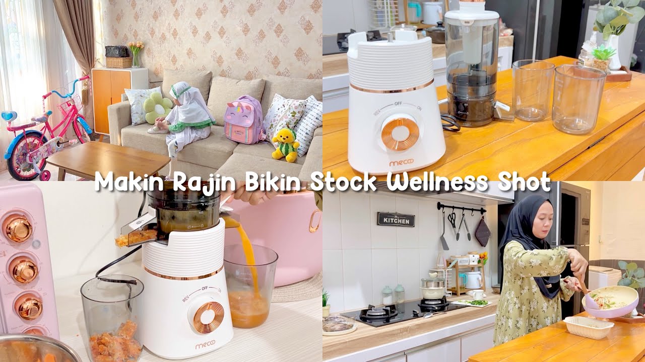 Rutinitas IRT 2 Anak Tanpa ART | Bikin Stock Wellness Shot Pakai Mecoo Aesthetic Slow Juicer