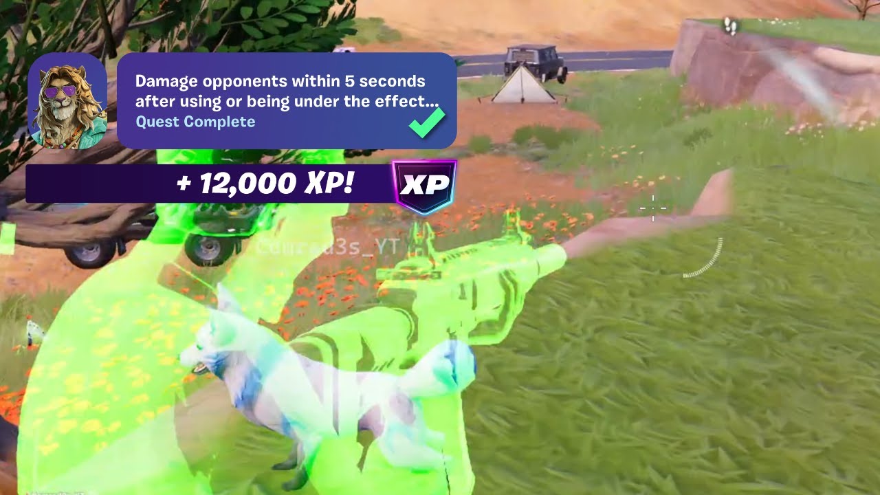 Damage opponents within 5 seconds after using or being under the effect of Stealth Splash Fortnite