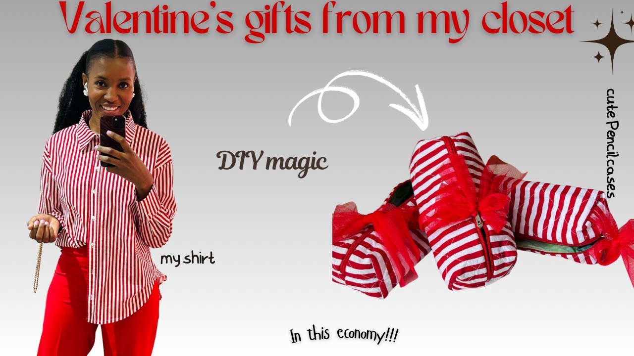 I Turned a Shirt I Wasn’t Wearing into Valentine’s Gifts 💝 | DIY Pencil Cases