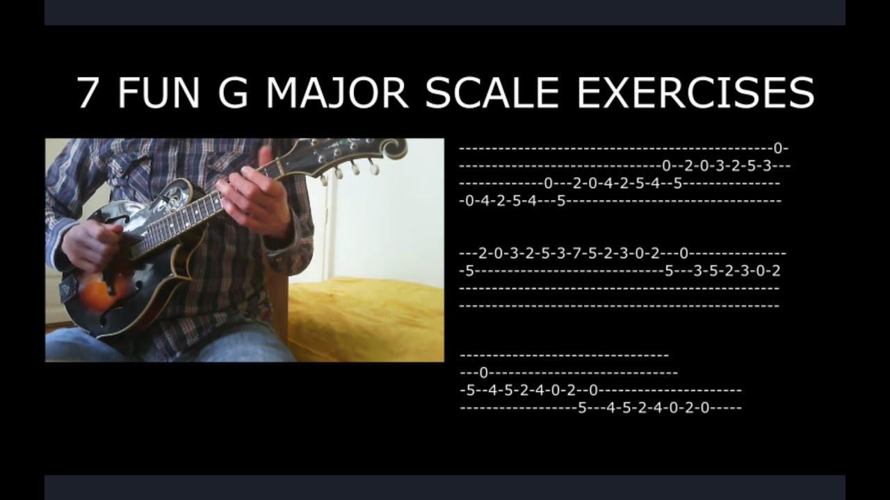 7 FUN G MAJOR SCALE EXERCISES ON THE MANDOLIN (+ tabs and play along tracks)